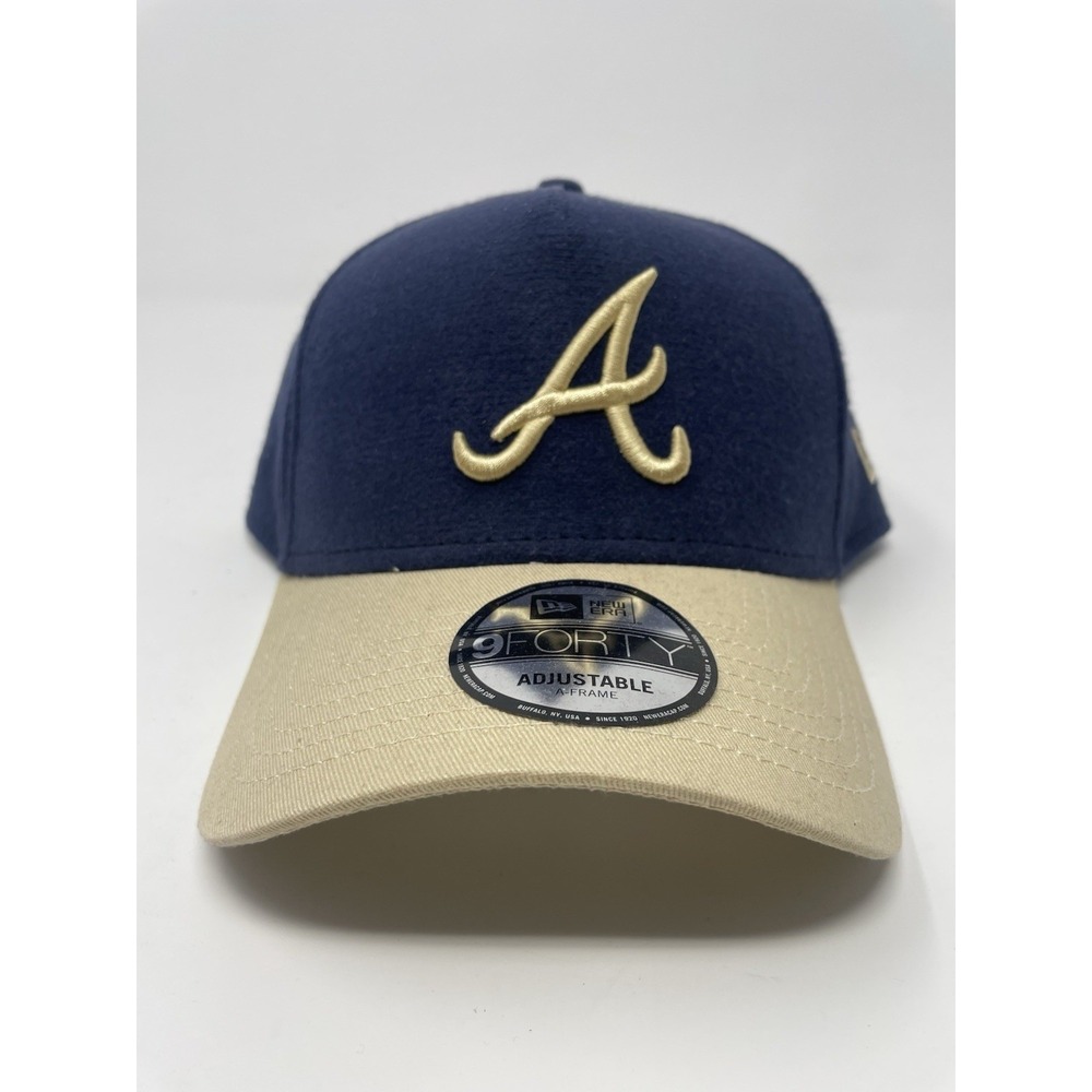 New‎ Era Atlanta Braves 9FORTY Moleskin A-Frame Adjustable Snapback Hat Navy Cap